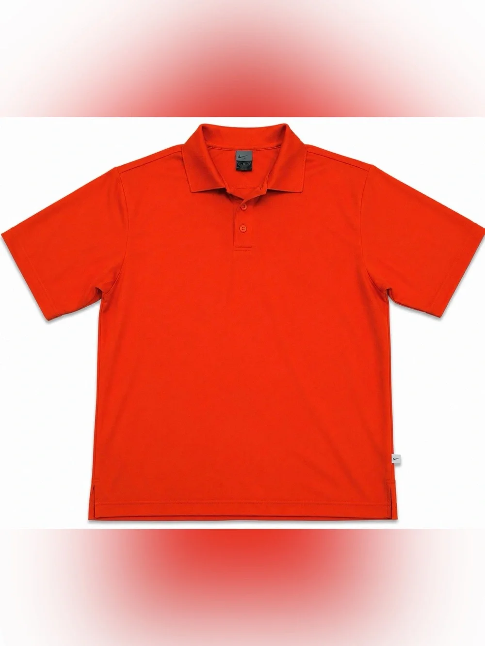Nike Dri-FIT Mens L Miniature Waffle Knit Orange Polo Shirt Short Sleeve Sport